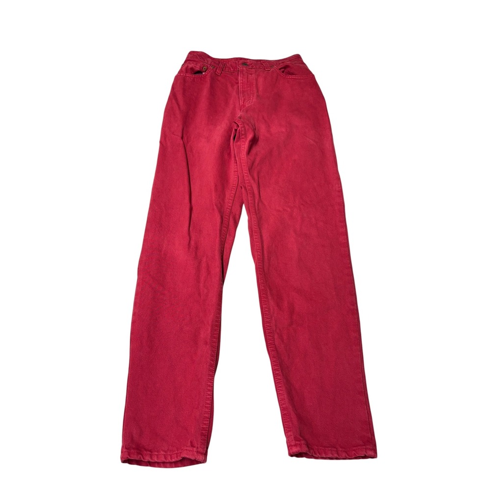 Vtg 90s Levis 550 Red Relaxed Fit Tapered Leg High Waisted Jeans Womens 26x31